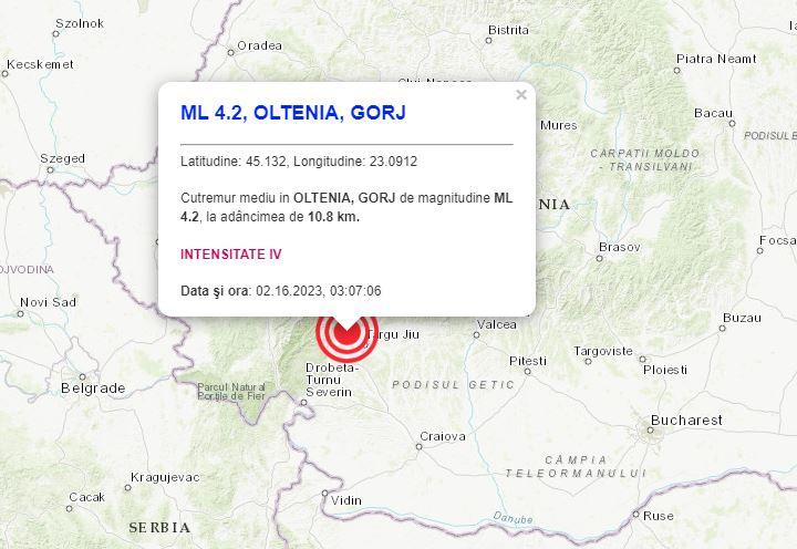 Nou cutremur în Gorj, Foto: infp.ro