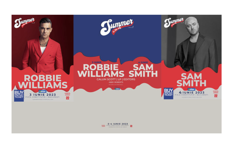Robbie Williams și Sam Smith la Summer in the City, Foto: iabilet.ro