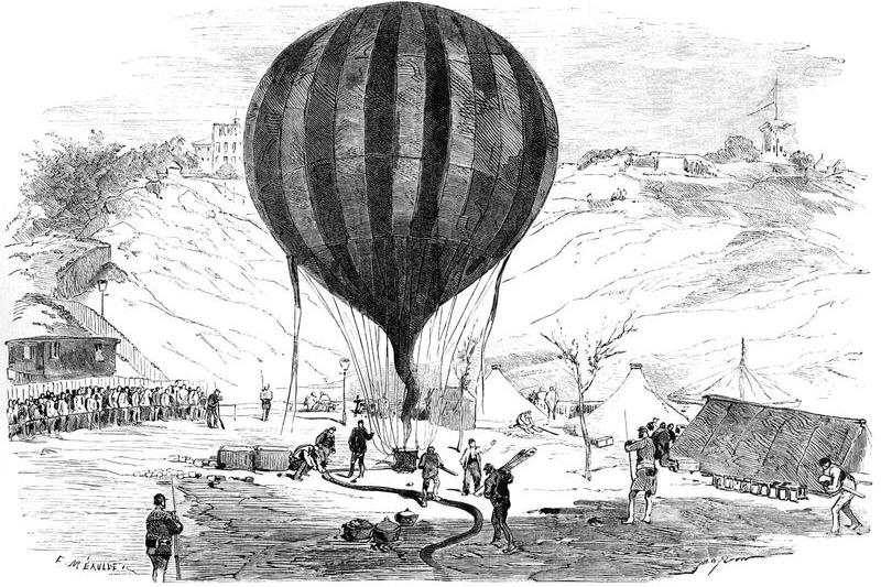 Balonul de spionaj Neptun, folosit pentru observarea câmpului de luptă și a artileriei, în timpul Războiul franco-prusac 1870-1871, Foto: H.-D. Falkenstein / imageBROKER / Profimedia