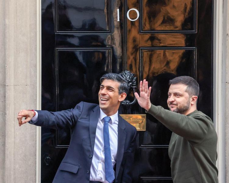 Rishi Sunak si Volodimir Zelenski, Foto: i-Images / Eyevine / Profimedia