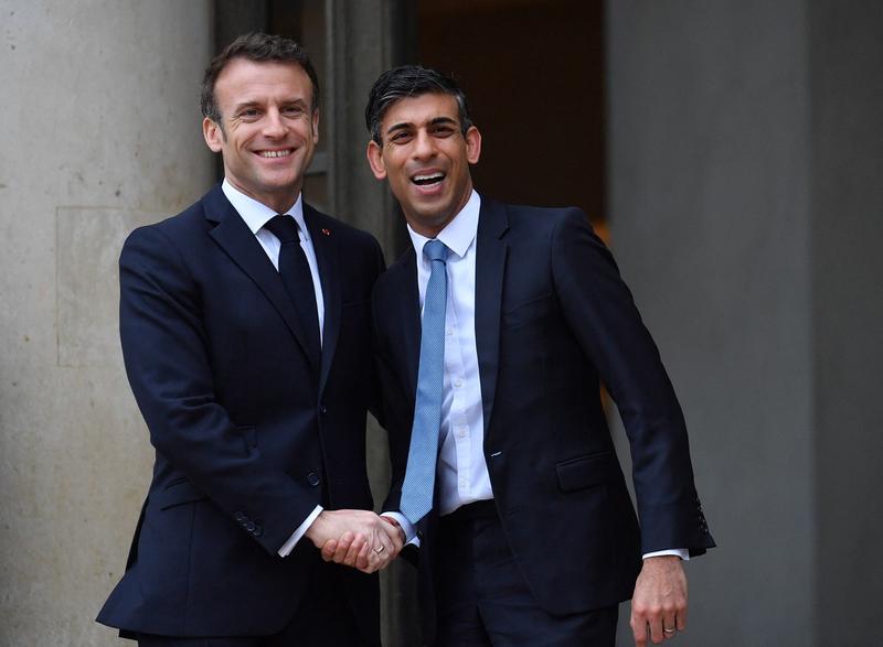 Emmanuel Macron şi Rishi Sunak, Foto: Liewig Christian/ABACA / Shutterstock Editorial / Profimedia