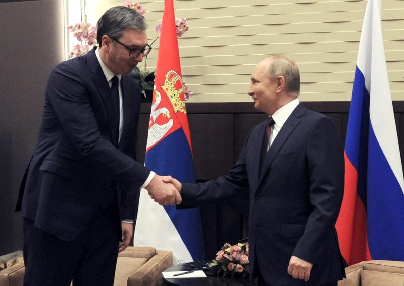 Aleksandar Vucic alaturi de Vladimir Putin, Foto: Mikhail Klimentyev / Sputnik / Profimedia