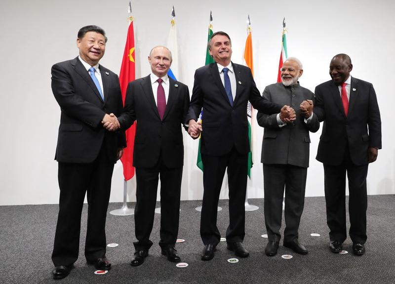 Xi Jinping, Vladimir Putin, Jair Bolsonaro, Narendra Modi și Cyril Ramaphosa, Foto: Mikhail Klimentyev / AFP / Profimedia