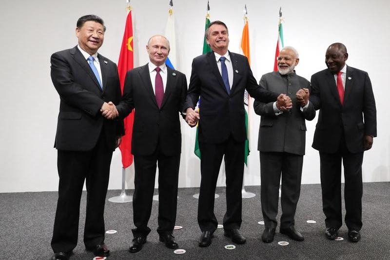 Xi Jinping, Vladimir Putin, Jair Bolsonaro, Narendra Modi și Cyril Ramaphosa, Foto: Mikhail Klimentyev / AFP / Profimedia