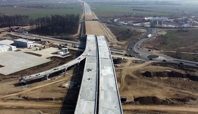 Autostrada A0 Sud la intersectia cu DN5 - martie 2023, Foto: Captura YouTube