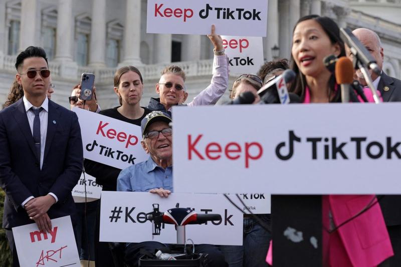 Protest de sustinere pentru TikTok la Washington, Foto: ALEX WONG / Getty images / Profimedia