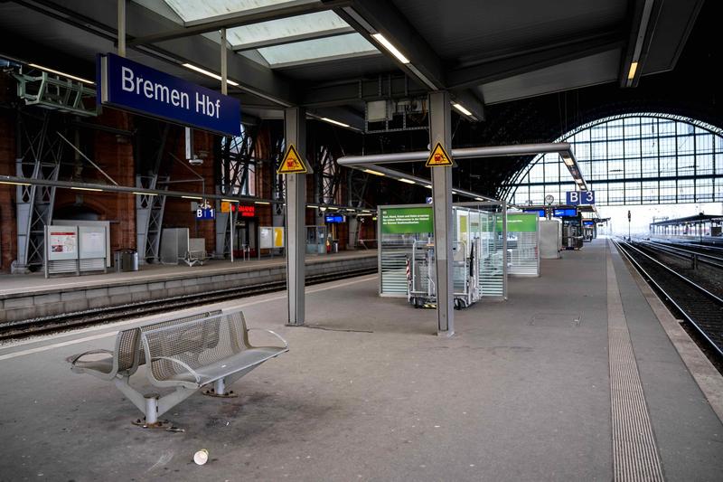 Gara din Bremen in timpul grevei din Germania, Foto: Sina Schuldt / AFP / Profimedia