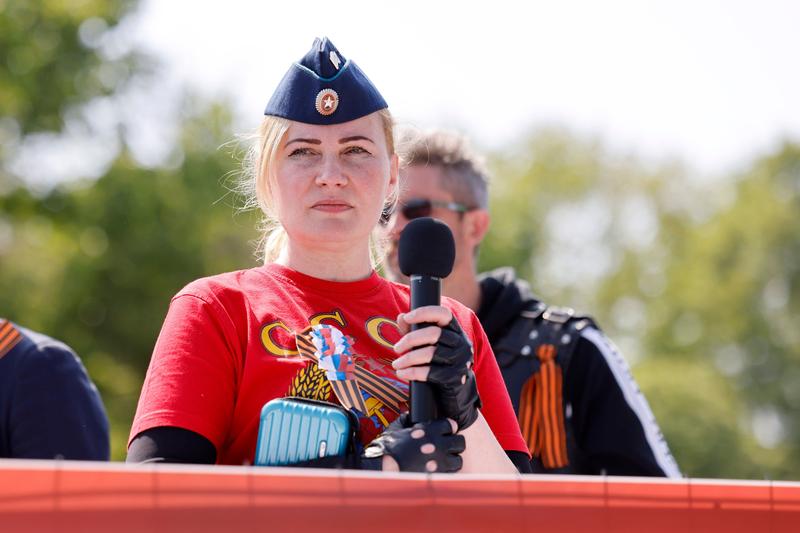 Elena Kolbasnikova la un miting de sustinere al rusilor, in Koln, Foto: Christoph Hardt / imago stock&people / Profimedia