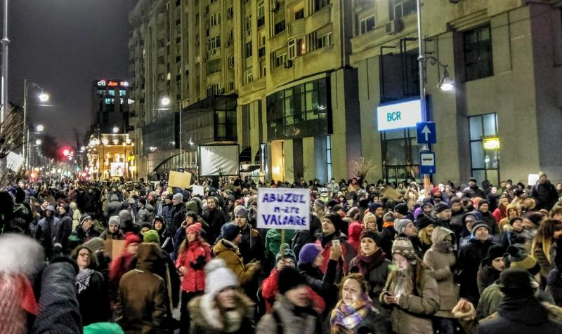 Protest față de OUG 13 și pragul impus la abuzul în serviciu, Foto: HotNews.ro / Victor Cozmei