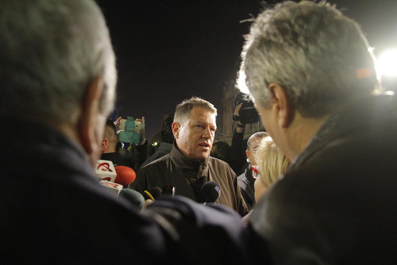 Klaus Iohannis, la protest în Piața Universității, Foto: Inquam Photos / Adriana Neagoe