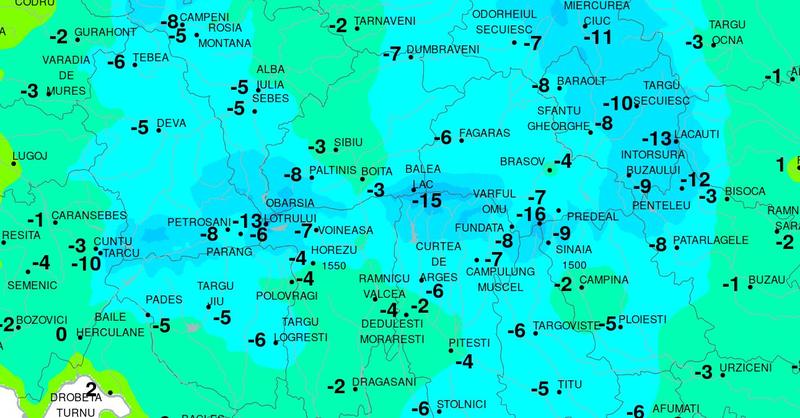 Temperaturile la ora 8 pe 30 martie 2023, Foto: ANM