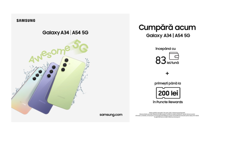 Samsung Galaxy A54 5G și A34 5G, Foto: Samsung