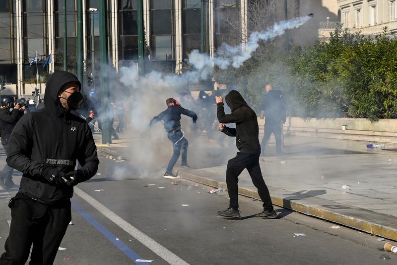 ciocniri intre protestatari si politie in Grecia, Foto: LOUISA GOULIAMAKI / AFP / Profimedia