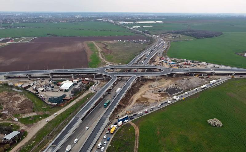 Pasajul de tip giratoriu suspendat la intersectia Sos Oltenita cu DNCB, Foto: Captura YouTube