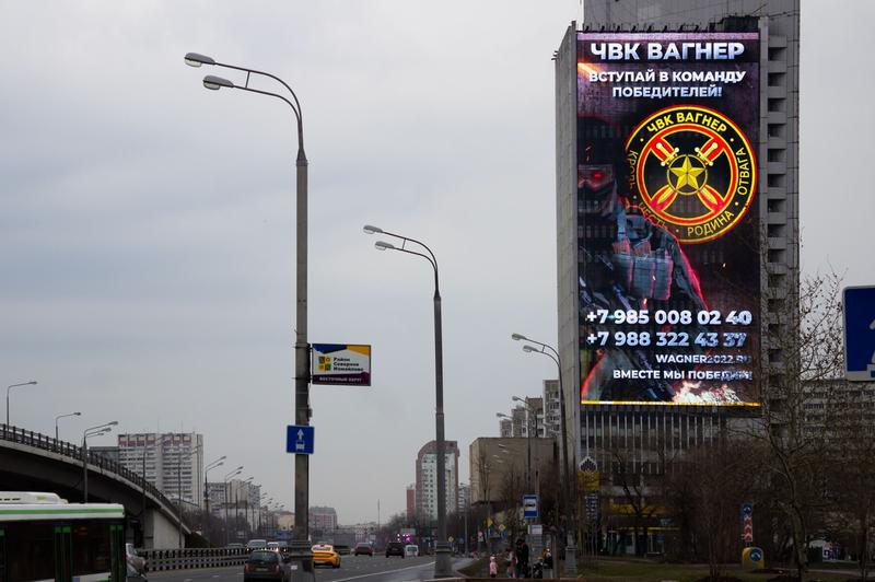 Campanie de recrutare a Wagner pe străzile Moscovei, Foto: Vlad Karkov/ SOPA Images/ Profimedia