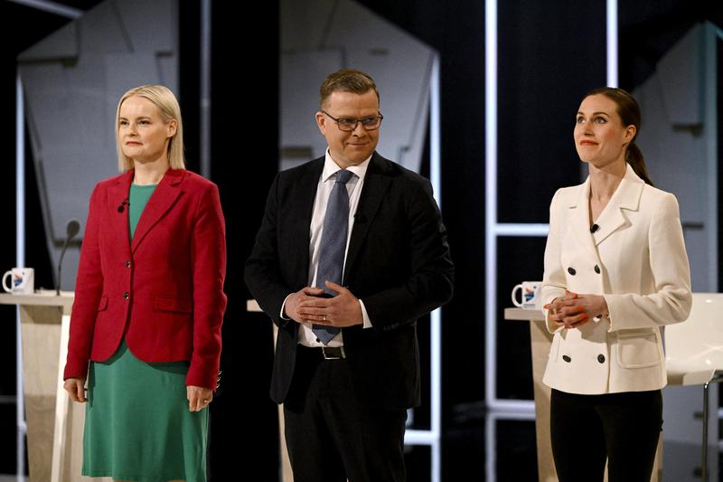 Riikka Purra, Petteri Orpo si Sanna Marin, Foto: Antti Aimo-Koivisto / AFP / Profimedia