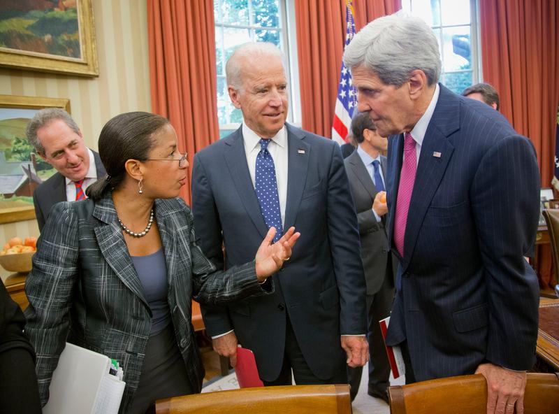 Susan Rice, alaturi de Biden si fostul secretar de stat John Kerry, Foto: Pablo Martinez Monsivais / Associated Press / Profimedia