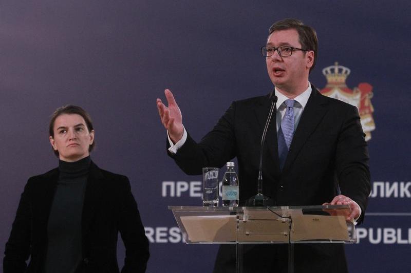 Presedintele sarb Aleksandar Vucic alaturi de premierul Ana Brnabic, Foto: AA / Abaca Press / Profimedia Images