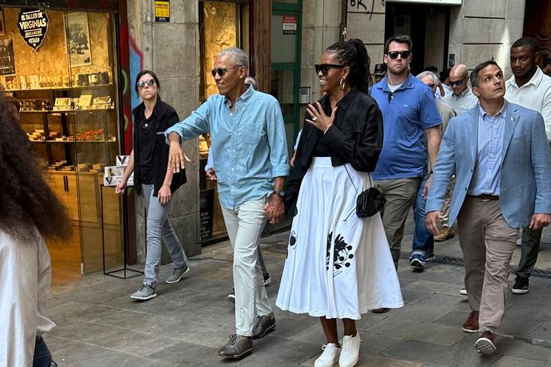 Michelle și Barrack Obama în Barcelona, Foto: Emilio Utrabo / MEGA / The Mega Agency / Profimedia