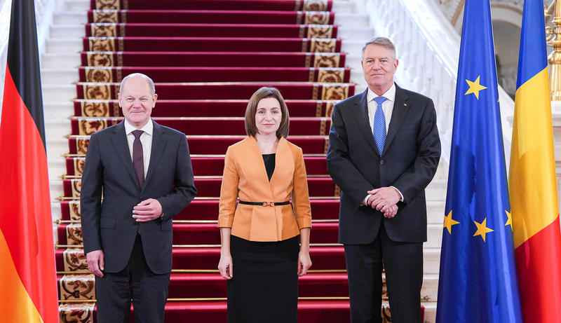 Klaus Iohannis, Maia Sandu și Olaf Scholz, Foto: Presidency.ro