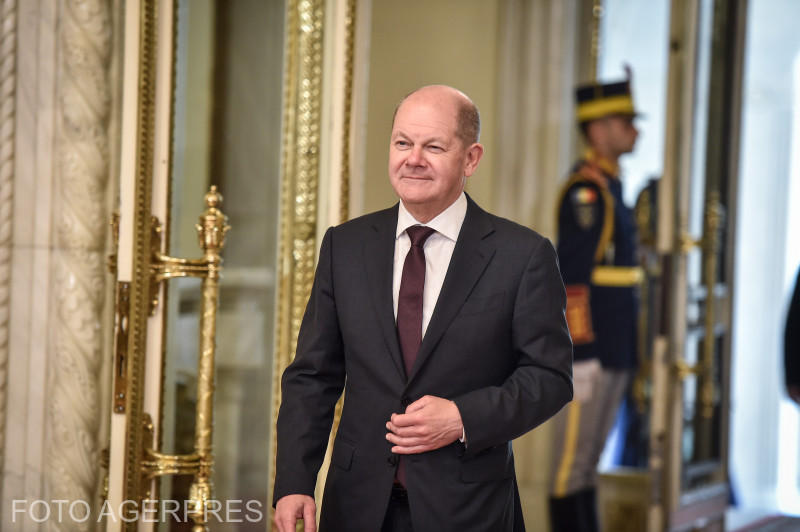 Cancelarul german Olaf Scholz, primit la Palatul Cotroceni de către președintele Klaus Iohannis , Foto: Agerpres
