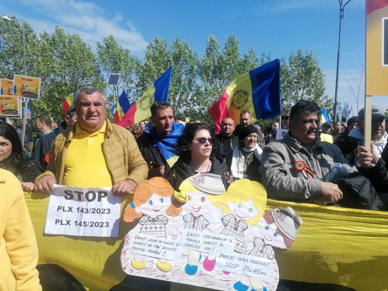 Protest AUR în fața Palatului Parlamentului, Foto: Hotnews / Luminița Pîrvu