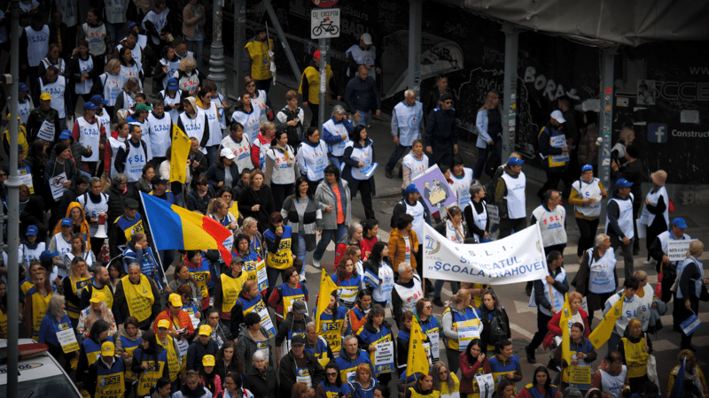 Protest al sindicatelor din educație, Foto: Adi Iacob / HotNews