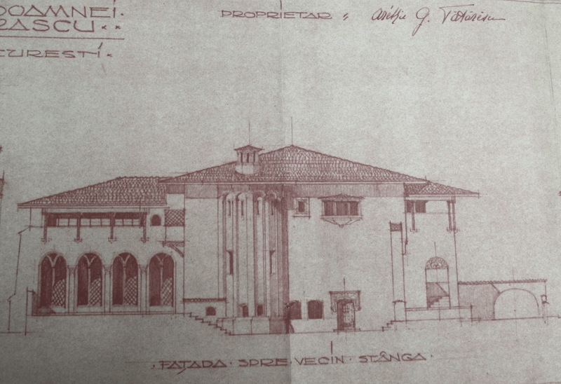Vila Tatarescu - plansa din dosarul de autorizare, arhiva PMB , Foto: arh. Madalin Ghigeanu