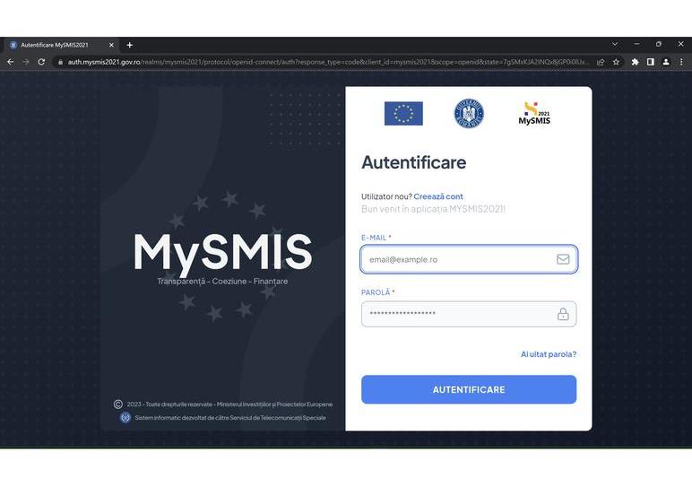 Portal mysmis2021-accesare-fonduri-europene, Foto: MIPE / Facebook