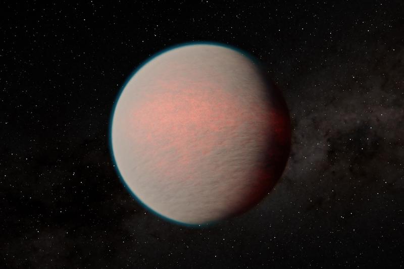 Reprezentare artistică a GJ 1214 b, o planetă „mini-Neptun” din afara sistemului nostru solar observată de telescopul spaţial James Webb, Foto: NASA / UPI / Profimedia
