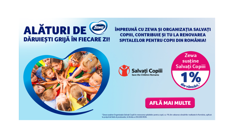 Zewa se alătură Organizației Salvați Copiii, Foto: Zewa