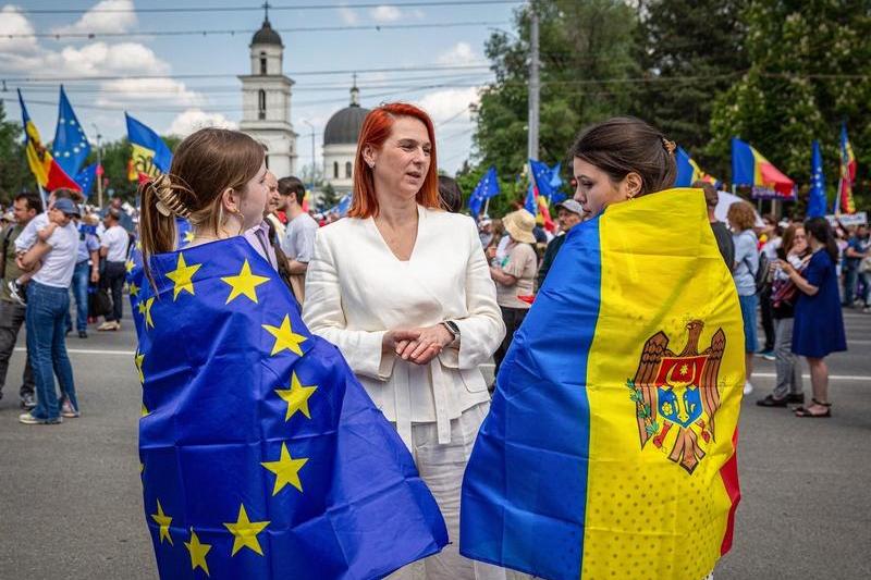 Miting pro-UE în Moldova, 21 mai 2023, Foto: Elena COVALENCO / AFP / Profimedia