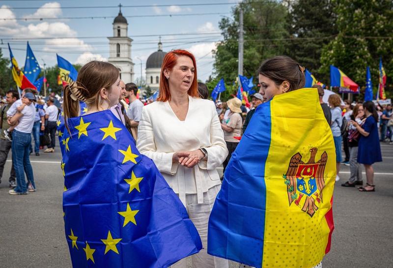 Miting pro-UE în Moldova, 21 mai 2023, Foto: Elena COVALENCO / AFP / Profimedia