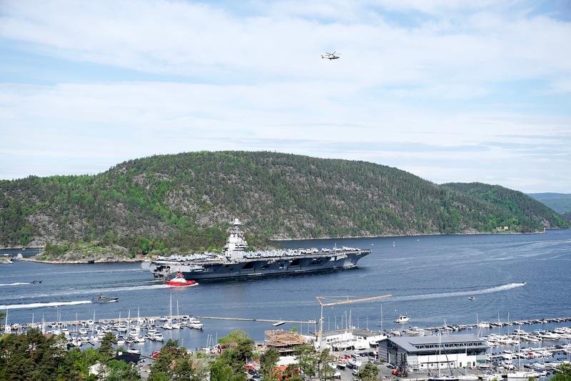 Portavionul USS Gerald Ford in portul Oslo, Foto: Stian Lysberg Solum / AFP / Profimedia Images