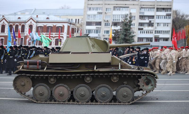 Un tanc T-70 la parada anul trecut, Foto: Michail Krestow / AFP / Profimedia Images