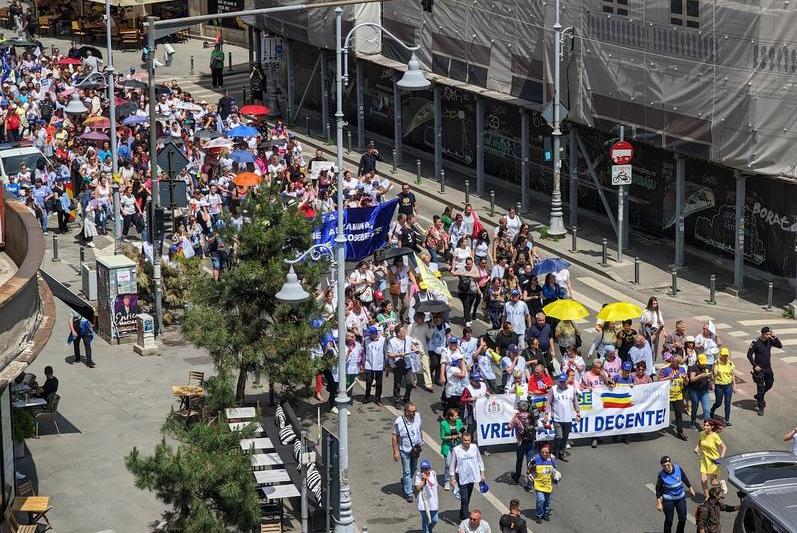 Marșul profesorilor pe Calea Victoriei, Foto: HotNews.ro / Victor Cozmei