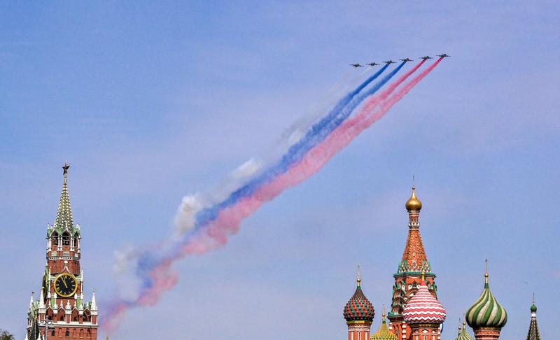 Parada aeriana deasupra Moscovei, Foto: Yuri Kadobnov / AFP / Profimedia Images