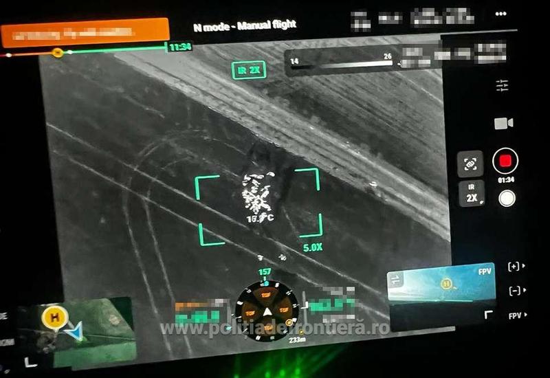Migranti descopriti cu ajutorul unei drone, Foto: Politia de Frontiera
