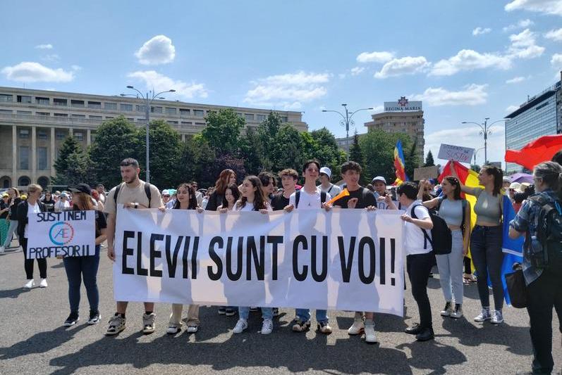 Elevi la protestul profesorilor, Foto: Hotnews / Adrian Vasilache