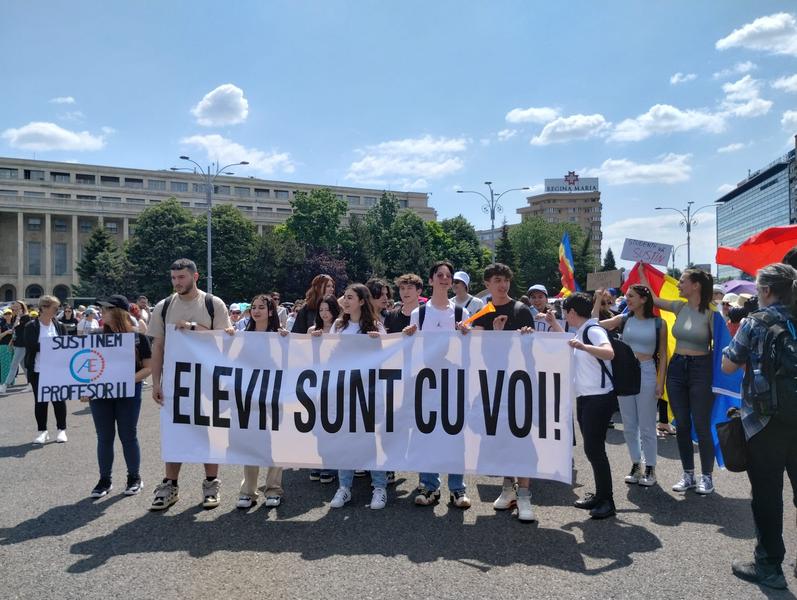 Elevi la protestul profesorilor, Foto: Hotnews / Adrian Vasilache