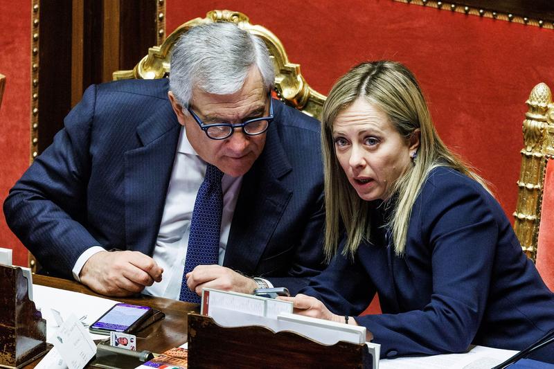 Giorgia Meloni alaturi de Antonio Tajani, ministrul sau de Externe, Foto: Cecilia Fabiano Cecili / LaPresse / Profimedia Images