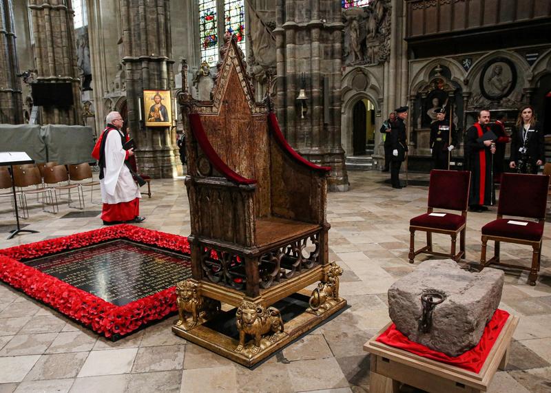 Interiorul Westminster Abbey unde are loc încoronarea Regelui Charles, Foto: Susannah Ireland-AFP/supplied by Splash News / SplashNews.com / Splash / Profimedia