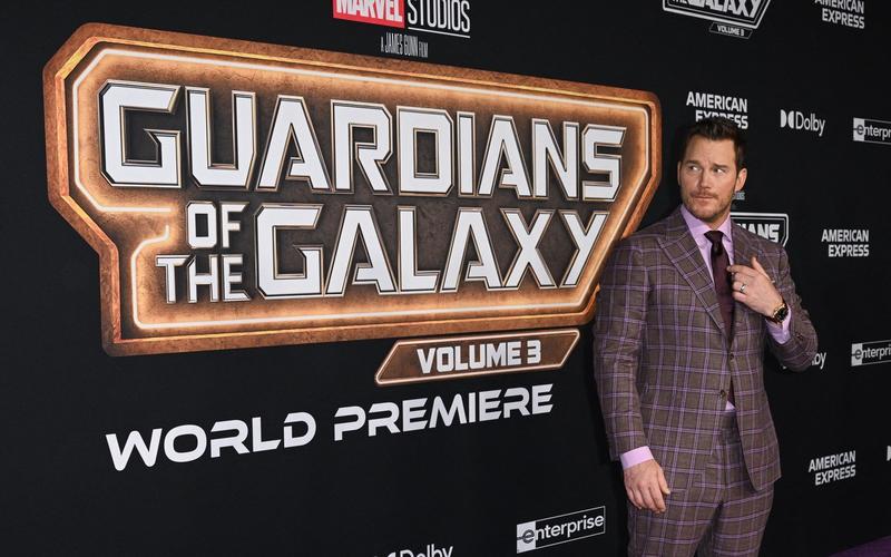 Actorul american Chris Pratt joacă rolul principal în Gardienii galaxiei, Volumul 3, Foto: Robyn Beck / AFP / Profimedia