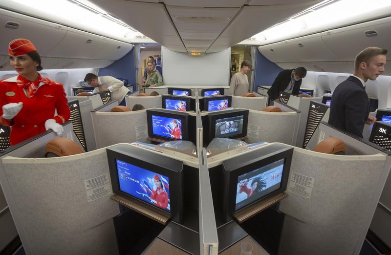 La bordul unui avion Aeroflot, compania aeriana nationala a Rusiei, Foto: Marina Lystseva / TASS / Profimedia