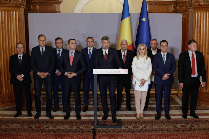 Marcel Ciolacu si ministrii PSD în viitorul guvern, Foto: Inquam Photos / George Calin