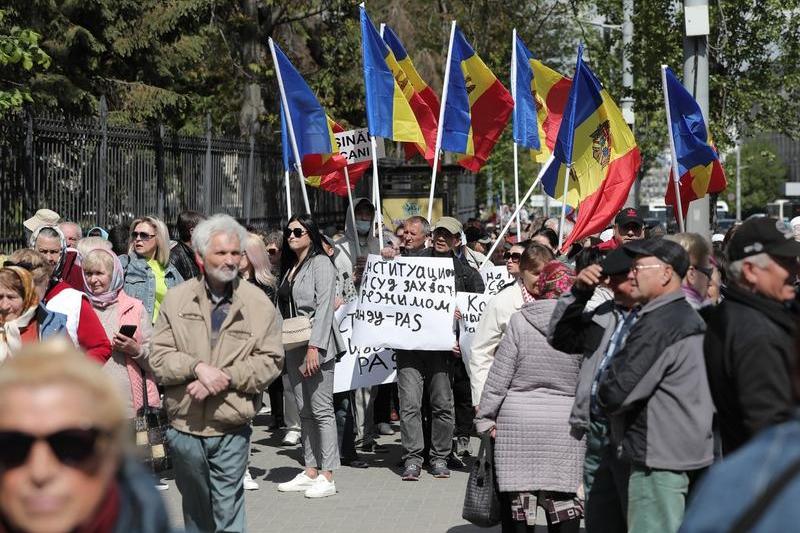 Miting organizat de partidul Șor în fața Curții Constituționale (12 mai 2023), Foto: Dmitrij Osmatesko / Sputnik / Profimedia