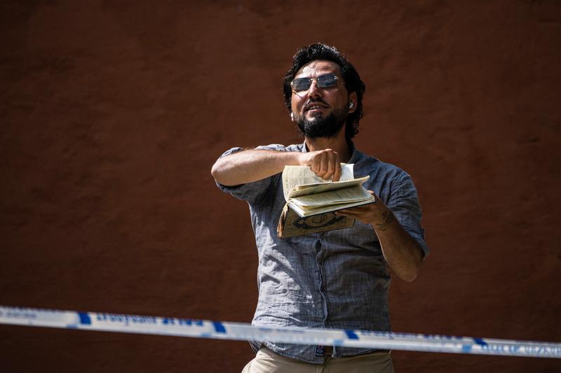 Salwan Momika, unul dintre cei doi organizatori ai protestului de la Stockholm, Foto: Jonathan Nackstrand / AFP / Profimedia Images