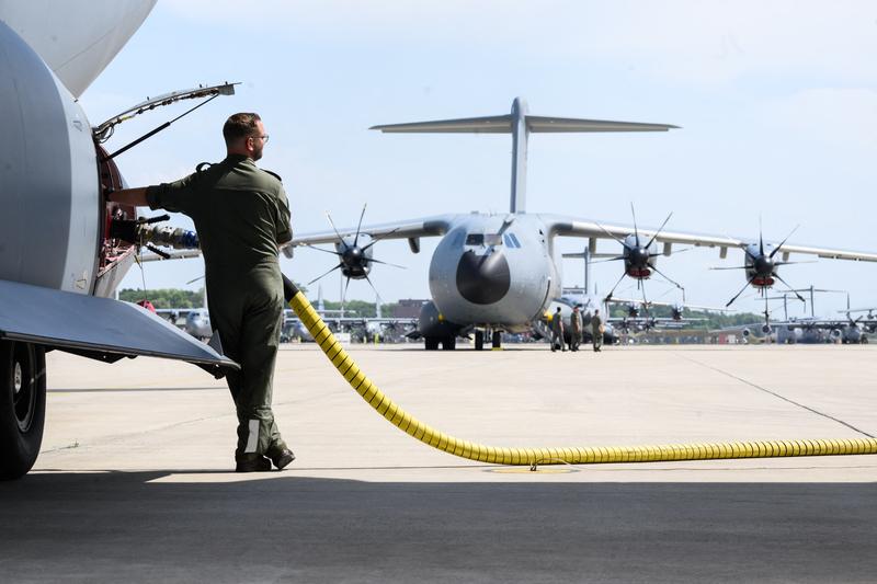 Baza aeriană Wunstorf din Germania - Pregătiri pentru exercițiul Air Defender 2023, Foto: JULIAN STRATENSCHULTE / AFP / Profimedia