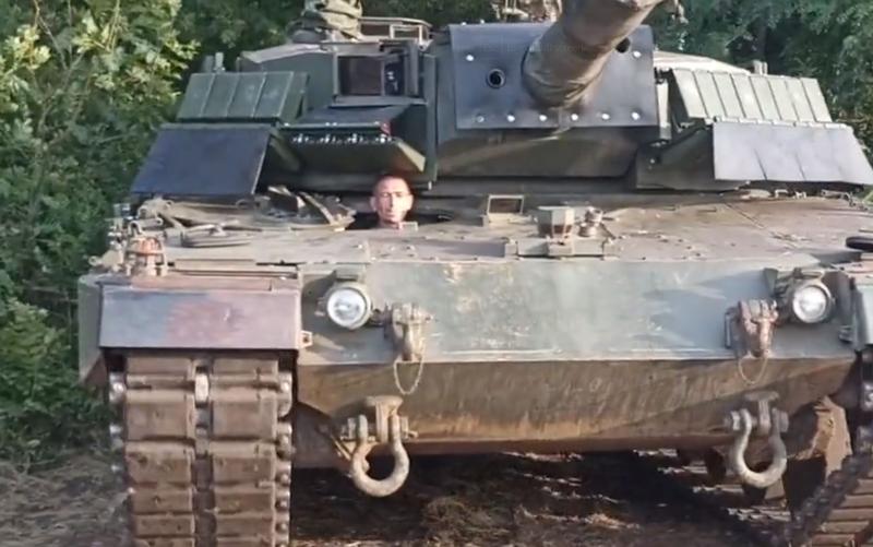 Tanc Leopard 2A4 modificat de ucraineni, Foto: Captura Twitter