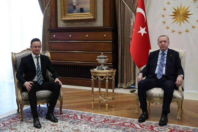 Peter Szijjarto alaturi de presedintele turc Recep Erdogan, Foto: Turkish Presidency / Associated Press / Profimedia Images